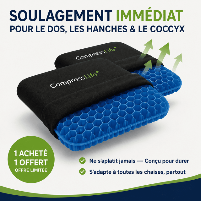 Coussin d’Assise Ergonomique 100 % Gel