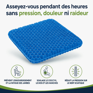 Coussin d’Assise Ergonomique 100 % Gel